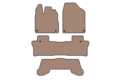 Rubber floor mats Carsuit (3 rows, beige) for Honda Pilot 2015-2022 - image 1