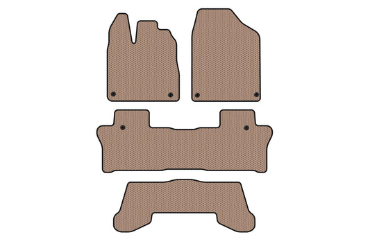 Rubber floor mats Carsuit (3 rows, beige) for Honda Pilot 2015-2022 - image 1