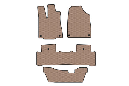 Rubber floor mats Carsuit (3 rows, beige) for Acura MDX 2013-2020 - image 1