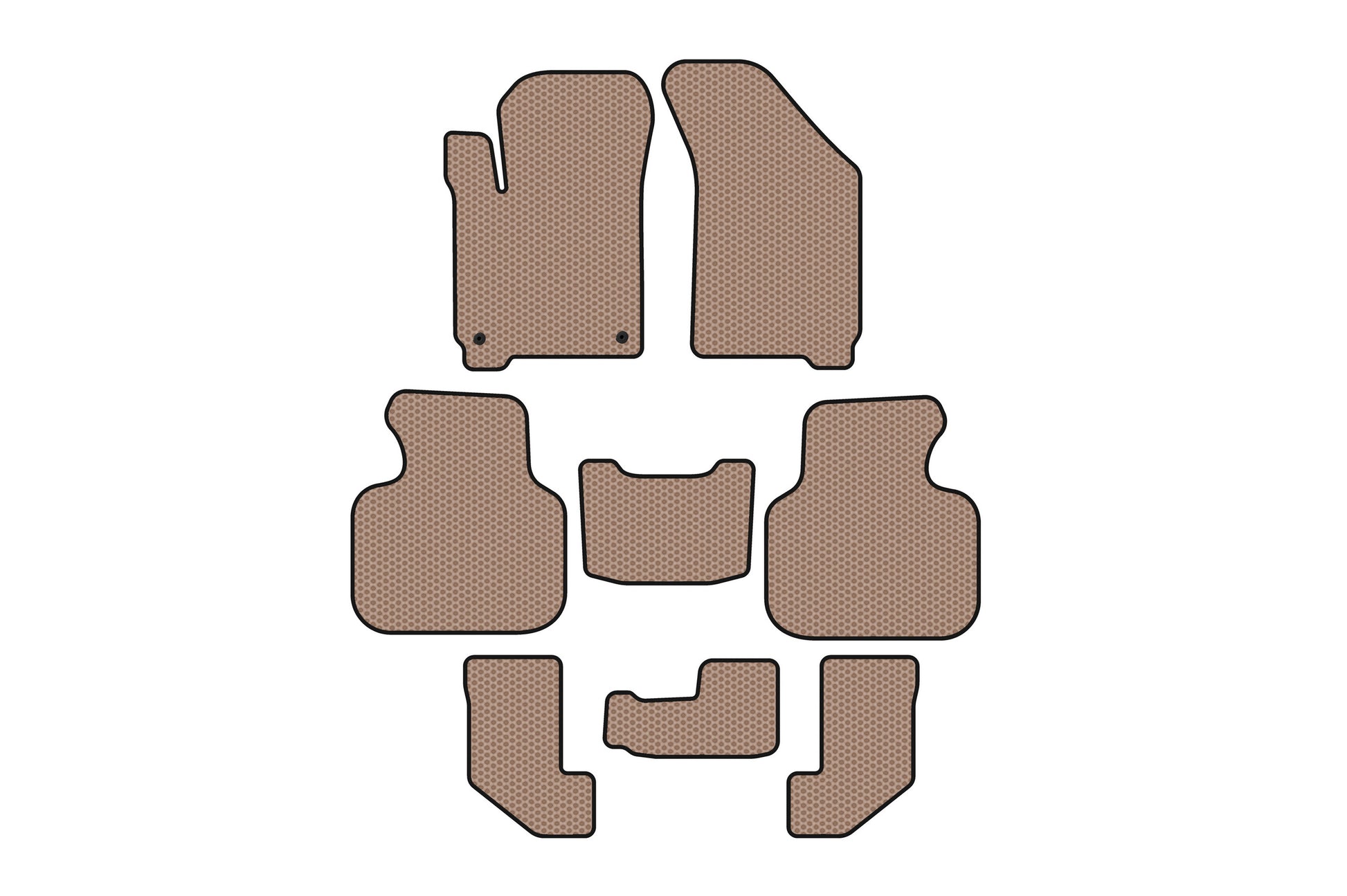 Rubber floor mats Carsuit (2008-2011, 3 rows, beige) for Dodge Journey 2008-2020 - image 1