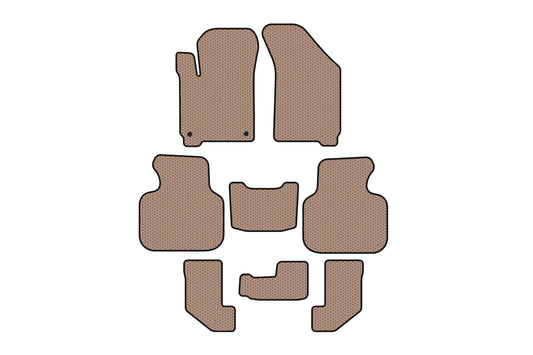 Rubber floor mats Carsuit (2008-2011, 3 rows, beige) for Dodge Journey 2008-2020 - image 1