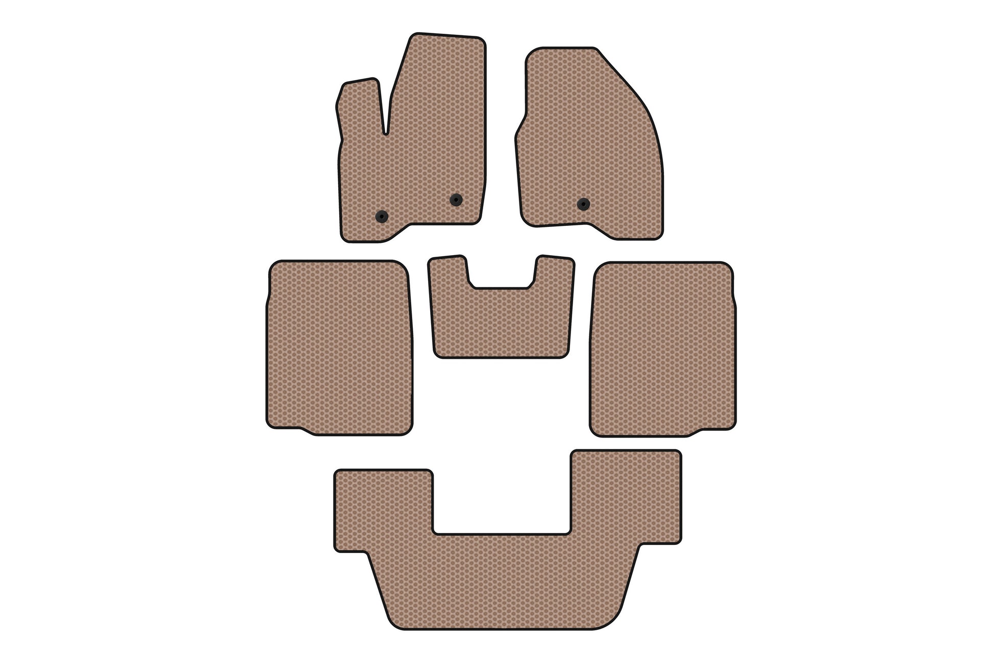 Rubber floor mats Carsuit (3 rows, 2011-2015, beige) for Ford Explorer 2011-2019 - image 1