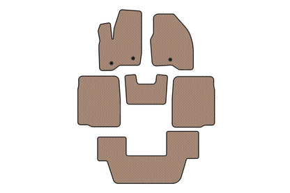 Rubber floor mats Carsuit (3 rows, 2011-2015, beige) for Ford Explorer 2011-2019 - image 1