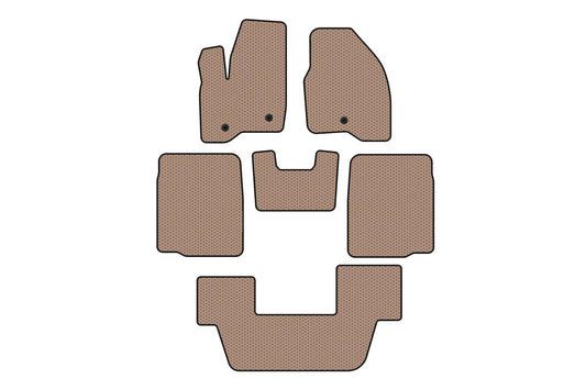 Rubber floor mats Carsuit (3 rows, 2011-2015, beige) for Ford Explorer 2011-2019 - image 1