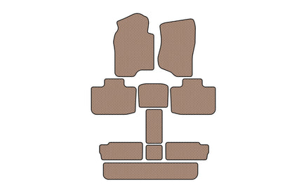 Rubber floor mats Carsuit (3 rows, beige) for Cadillac Escalade 2007-2014 - image 1