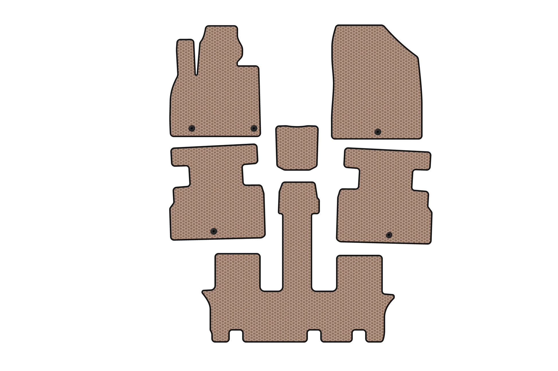 Rubber floor mats Carsuit (3 rows, 7-seater, beige) for Kia Stonic 2017- - image 1