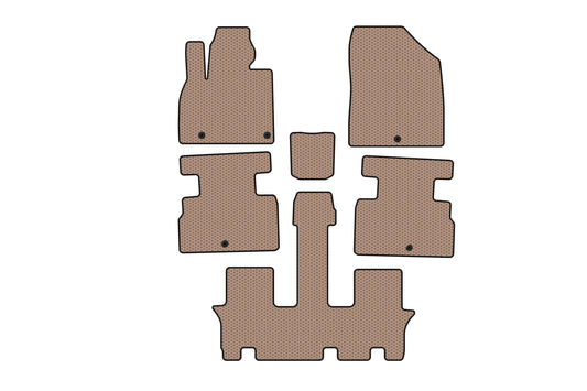 Rubber floor mats Carsuit (3 rows, 7-seater, beige) for Kia Stonic 2017- - image 1