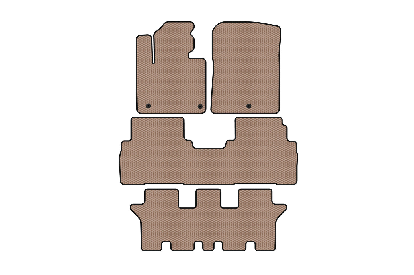 Rubber floor mats Carsuit (3 rows, 7-seater, beige) for Kia Sorento III UM 2014-2020 - image 1