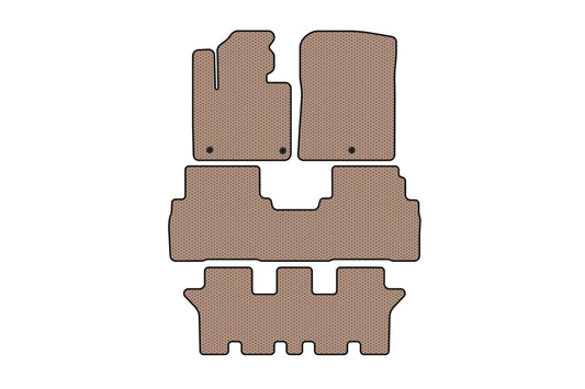 Rubber floor mats Carsuit (3 rows, 7-seater, beige) for Kia Sorento III UM 2014-2020 - image 1