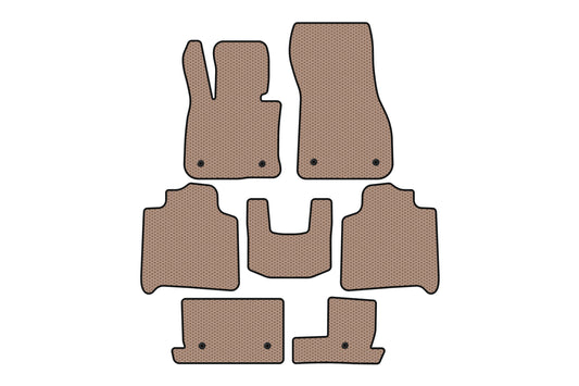 Rubber Floor Mats Carsuit (For F46, 2 Rows, Beige) for BMW 2 Series Active Tourer F45/F46 2014-2021 - image 1