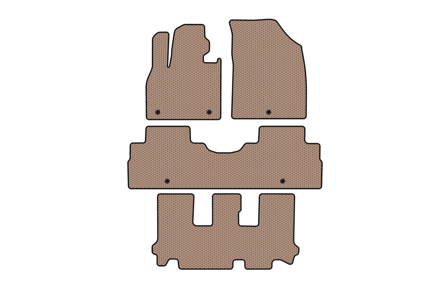 Rubber floor mats Carsuit (3 rows, 8-seater, beige) for Hyundai Palisade 2018-2025 - image 1