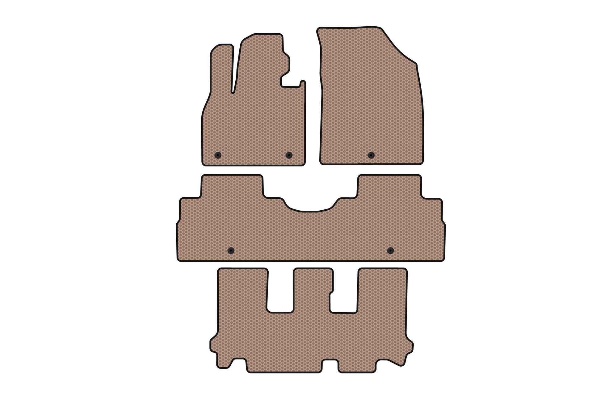 Rubber floor mats Carsuit (3 rows, 8-seater, beige) for Hyundai Palisade 2018-2025 - image 1