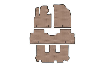 Rubber floor mats Carsuit (3 rows, 8-seater, beige) for Hyundai Palisade 2018-2025 - image 1