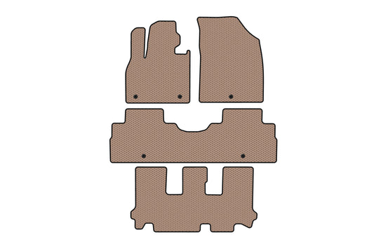 Rubber floor mats Carsuit (3 rows, 8-seater, beige) for Hyundai Palisade 2018-2025 - image 1