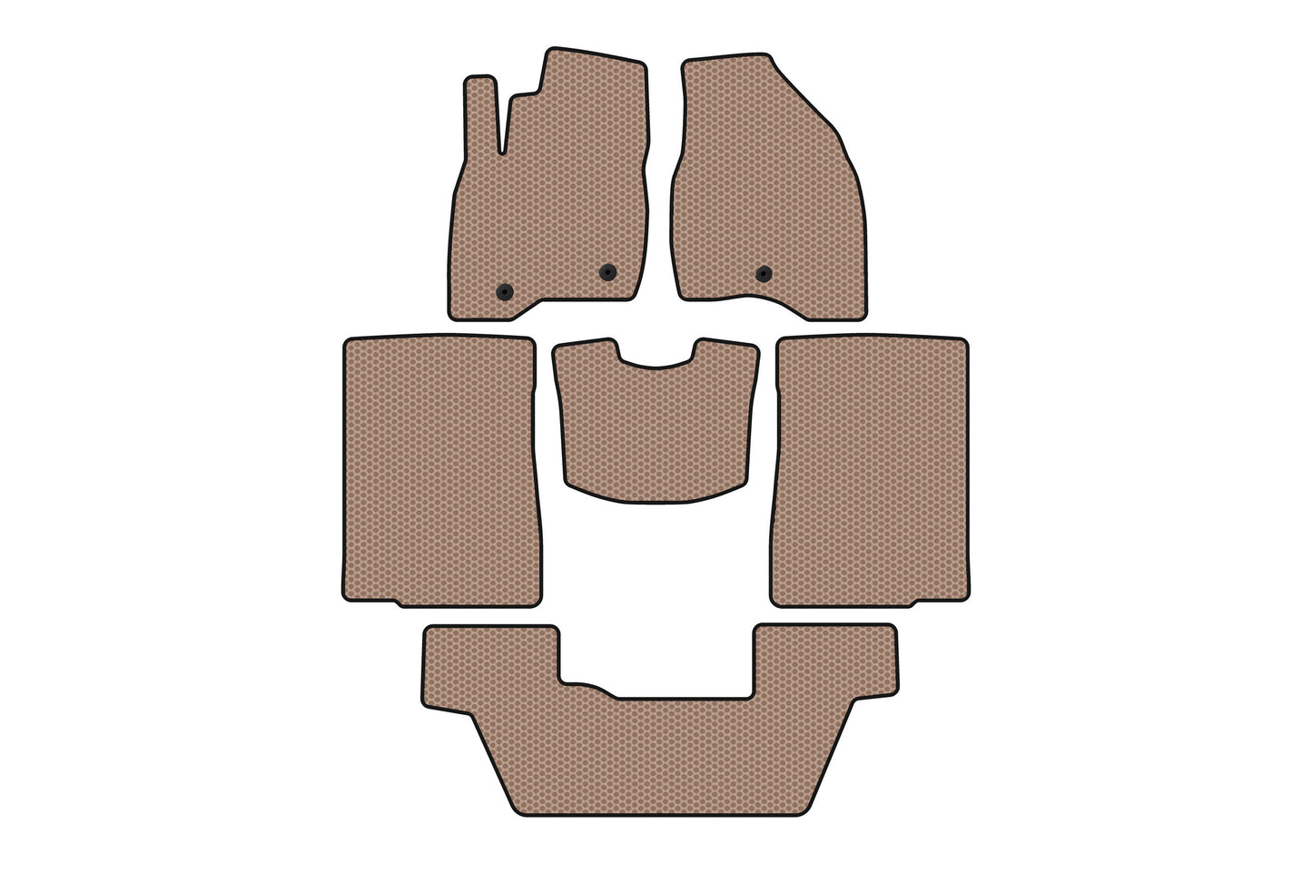Rubber floor mats Carsuit (2015-2017, 3 rows, 7-seater, beige) for Ford Explorer 2011-2019 - image 1