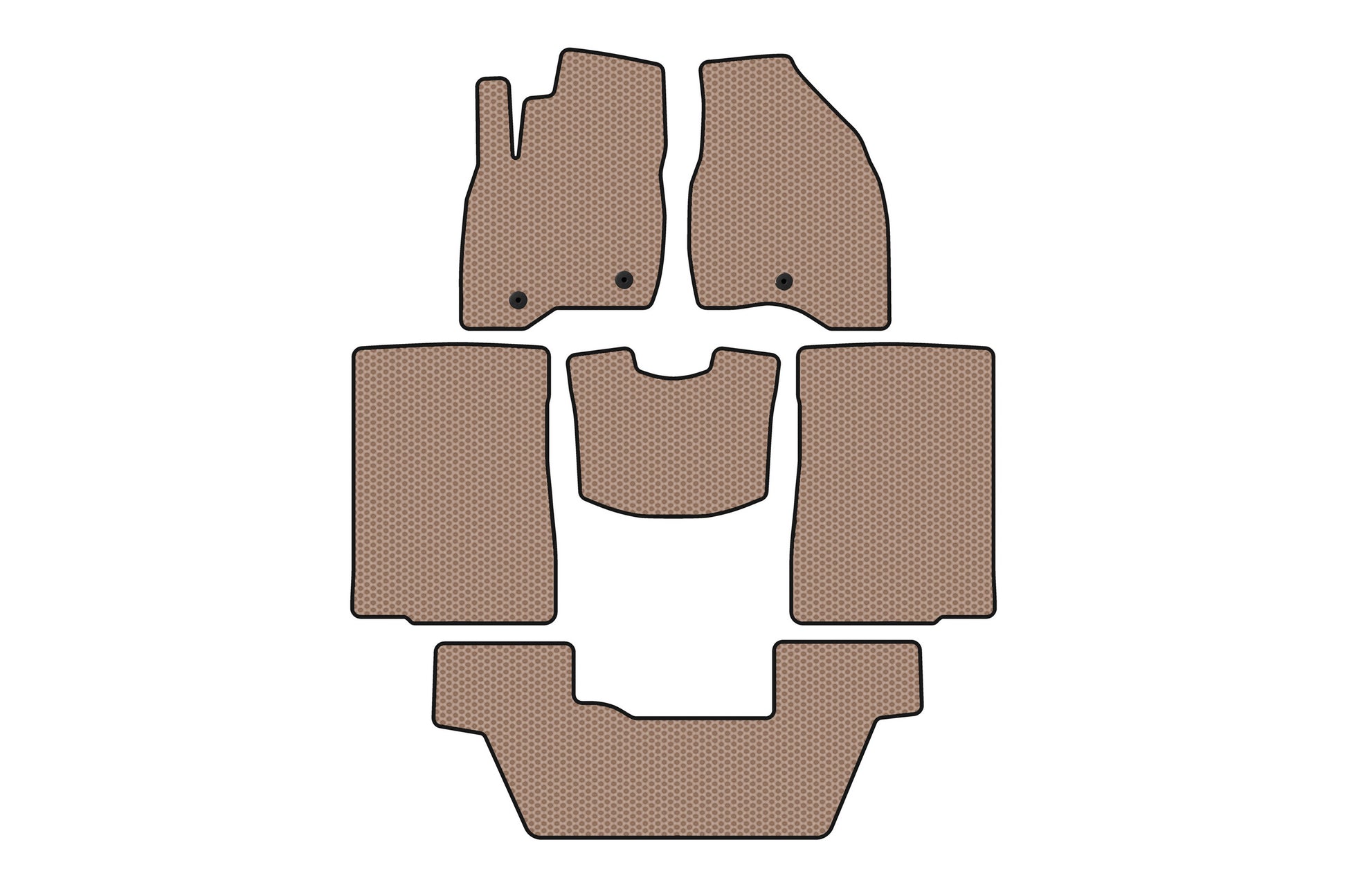 Rubber floor mats Carsuit (2015-2017, 3 rows, 7-seater, beige) for Ford Explorer 2011-2019 - image 1