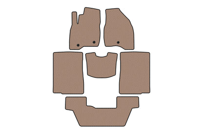 Rubber floor mats Carsuit (2015-2017, 3 rows, 7-seater, beige) for Ford Explorer 2011-2019 - image 1
