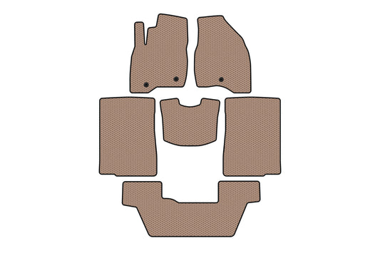 Rubber floor mats Carsuit (2015-2017, 3 rows, 7-seater, beige) for Ford Explorer 2011-2019 - image 1