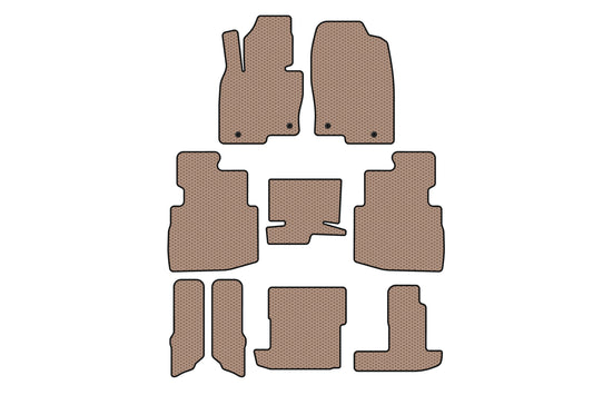 Rubber floor mats Carsuit (3 rows, 7-seater, beige) for Mazda CX-9 2017- - image 1