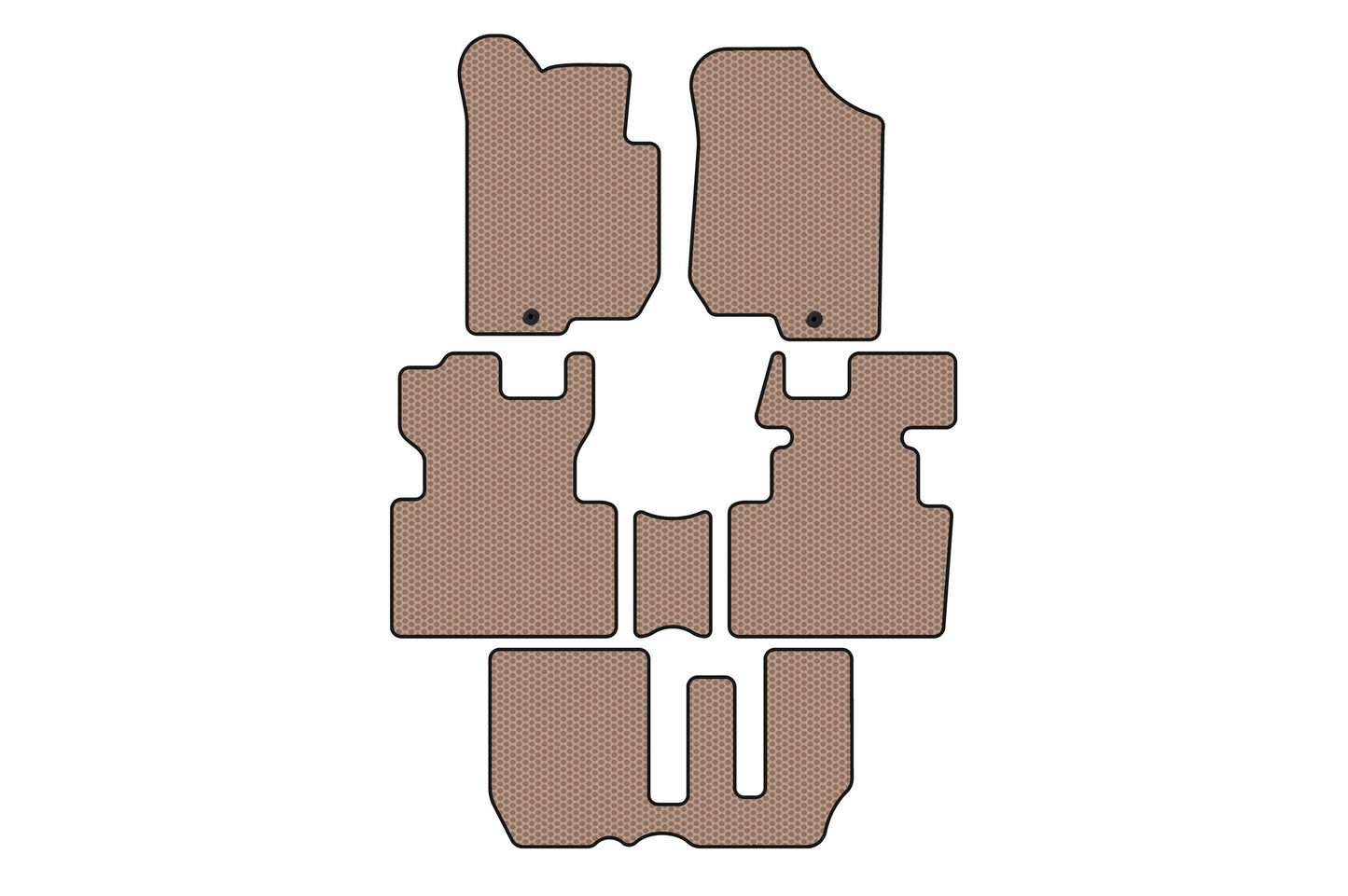Rubber floor mats Carsuit (2006-2012, 3 rows, 7-seater, beige) for Kia Carens 1999-2012 - image 1