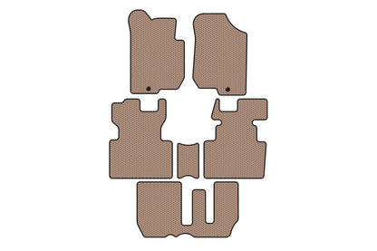 Rubber floor mats Carsuit (2006-2012, 3 rows, 7-seater, beige) for Kia Carens 1999-2012 - image 1