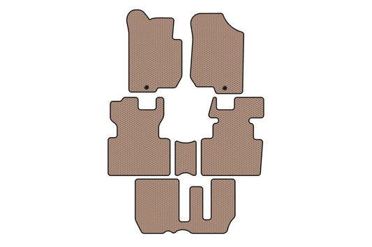 Rubber floor mats Carsuit (2006-2012, 3 rows, 7-seater, beige) for Kia Carens 1999-2012 - image 1