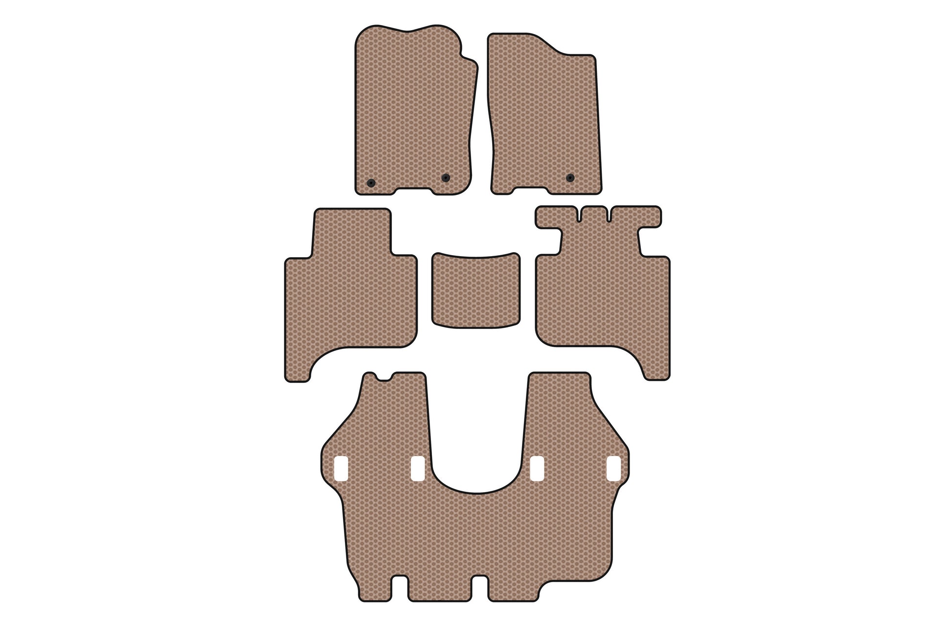 Rubber floor mats Carsuit (3 rows, 2004-2008, beige) for Infiniti QX56 2004-2010 - image 1