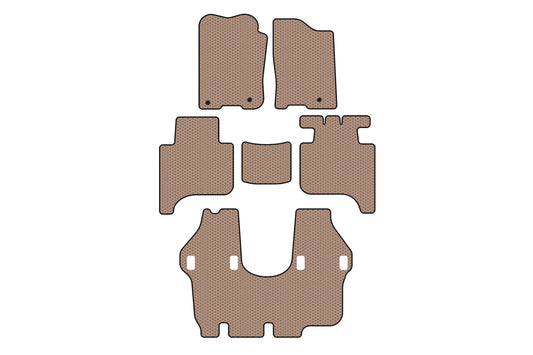 Rubber floor mats Carsuit (3 rows, 2004-2008, beige) for Infiniti QX56 2004-2010 - image 1