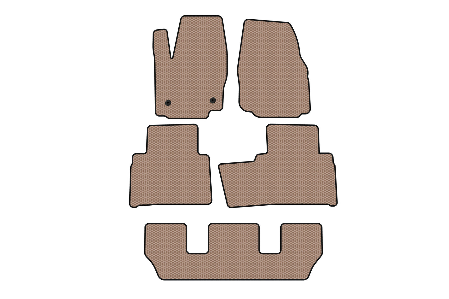 Rubber floor mats Carsuit (3 rows, beige) for Ford Galaxy 2007-2015 - image 1