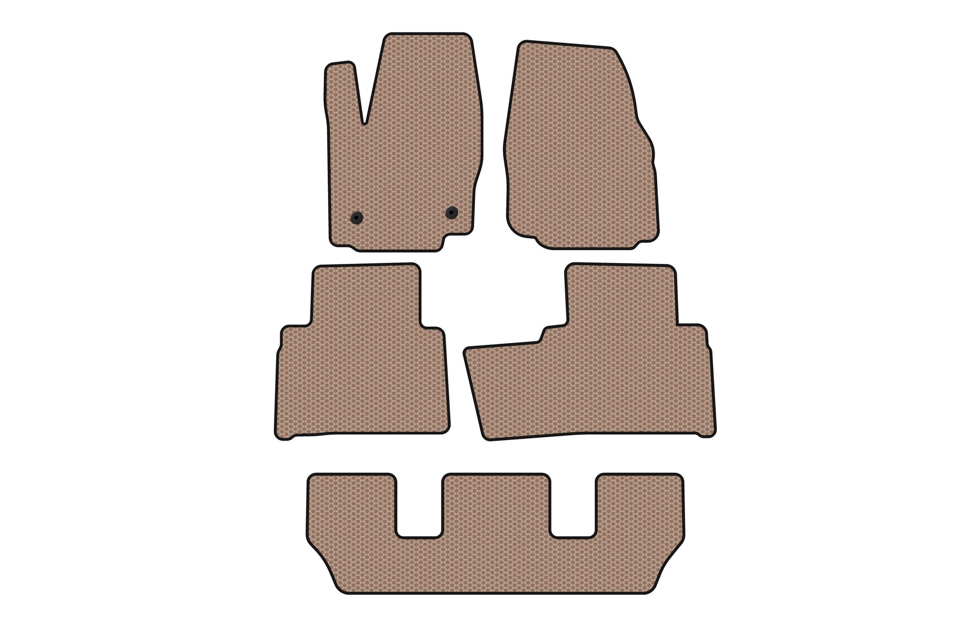 Rubber floor mats Carsuit (3 rows, beige) for Ford Galaxy 2007-2015 - image 1