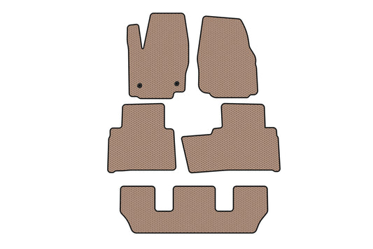 Rubber floor mats Carsuit (3 rows, beige) for Ford Galaxy 2007-2015 - image 1