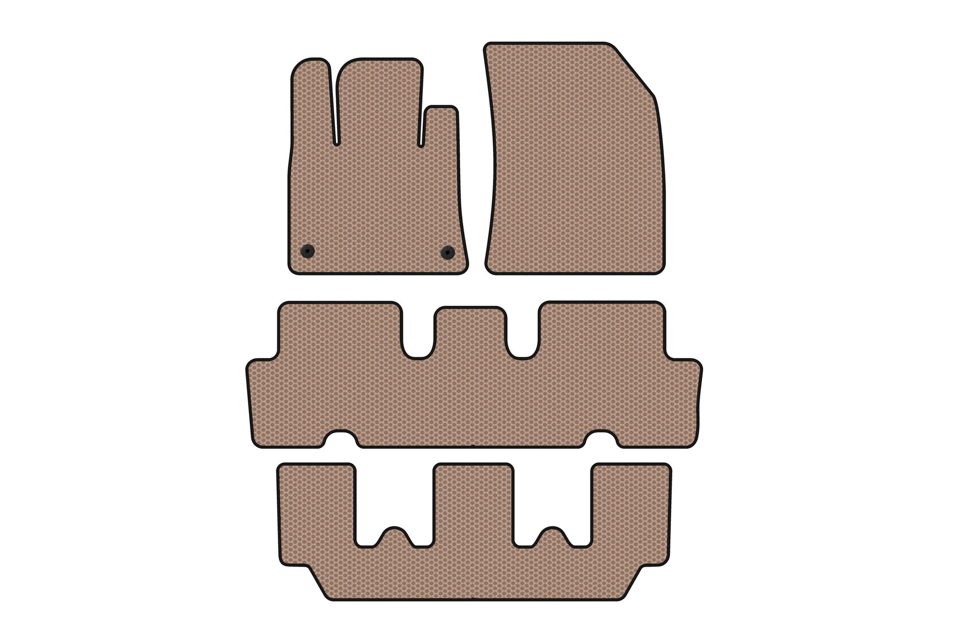 Rubber Floor Mats Carsuit V1 (3 Rows, Beige) for Citroen C-4 Picasso 2013-2022 - image 1