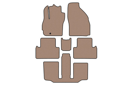 Rubber floor mats Carsuit (3 rows, 7-seater, beige) for Mazda 5 2005-2009 - image 1