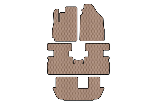 Rubber floor mats Carsuit (3 rows, beige) for Jetour X70 2018- - image 1