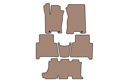 Rubber floor mats Carsuit (3 rows, beige) for Kia Mohave 2008-2016 - image 1