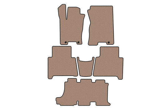 Rubber floor mats Carsuit (3 rows, beige) for Kia Mohave 2008-2016 - image 1