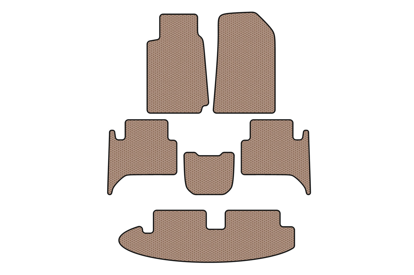 Rubber floor mats Carsuit (3 rows, beige) for Chevrolet Trailblazer 2012-2019 - image 1