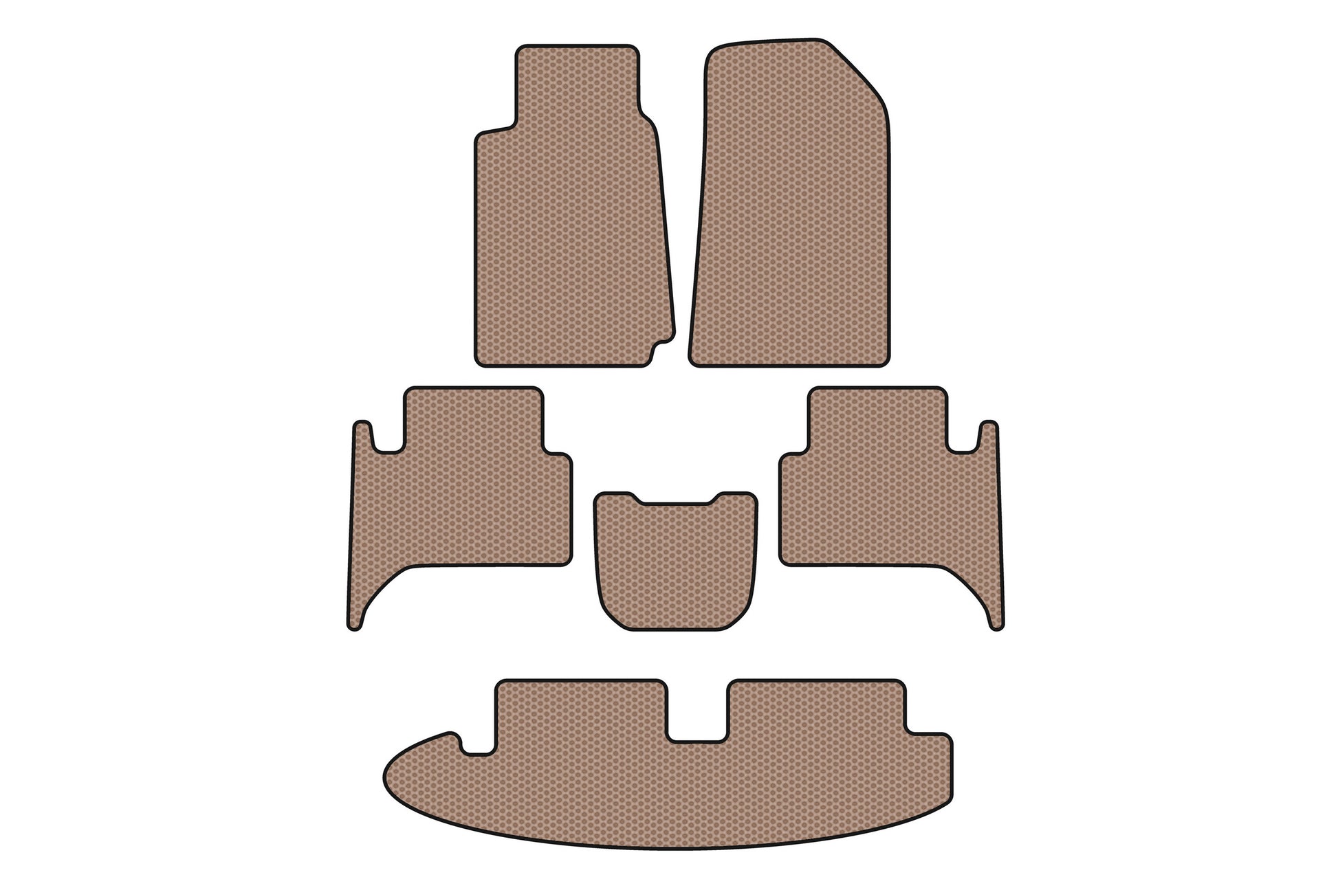 Rubber floor mats Carsuit (3 rows, beige) for Chevrolet Trailblazer 2012-2019 - image 1