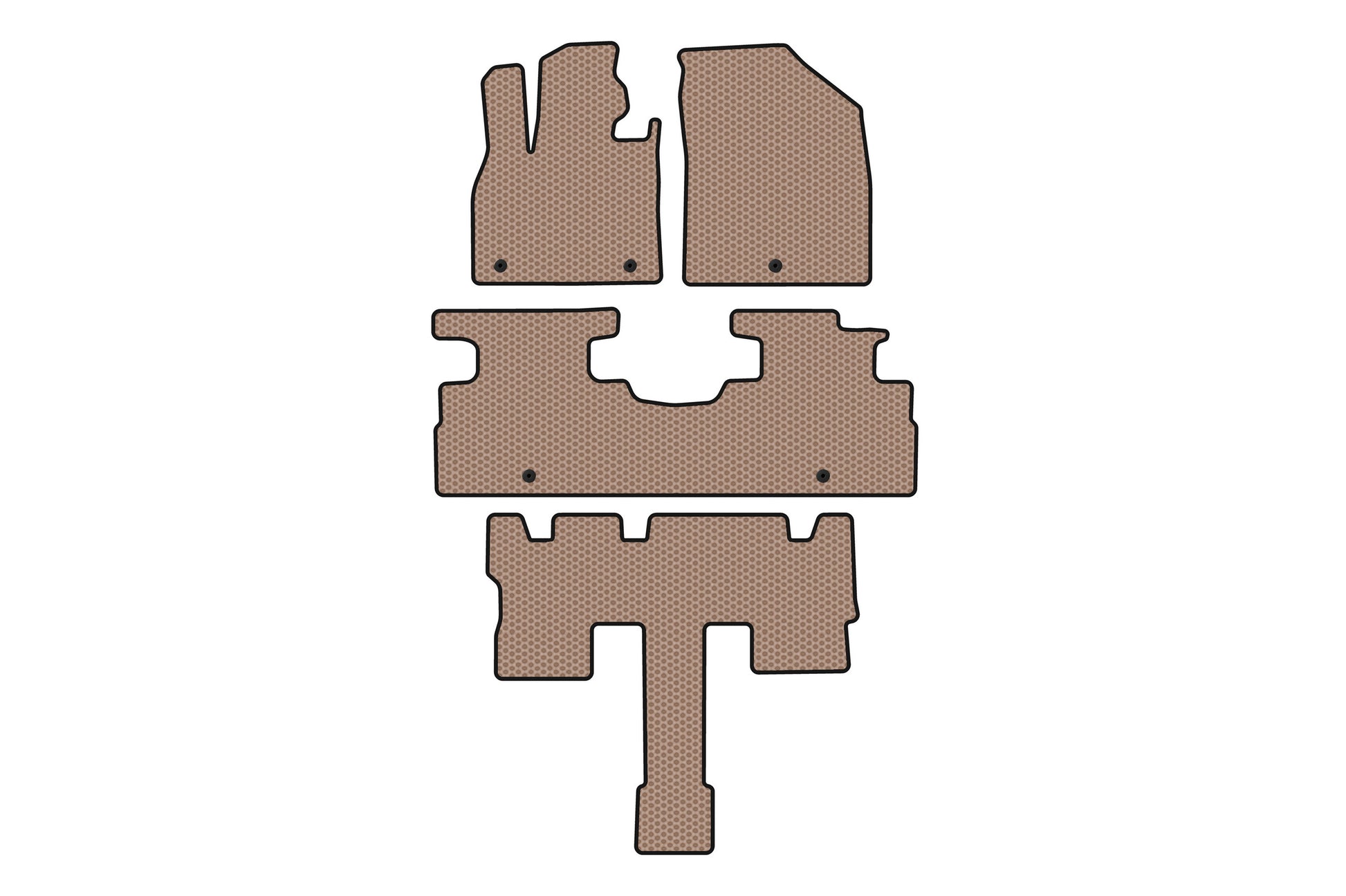 Rubber floor mats Carsuit (3 rows, 7-seater, beige) for Hyundai Palisade 2018-2025 - image 1