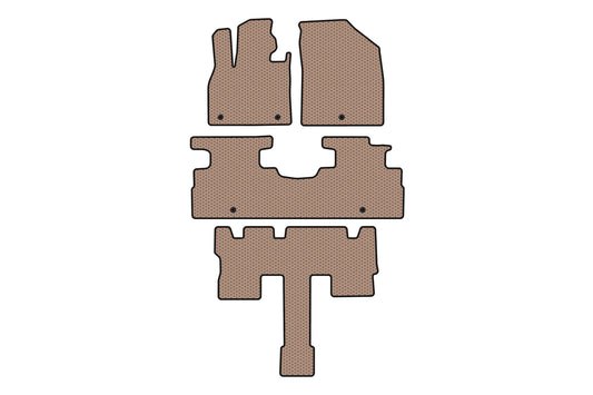 Rubber floor mats Carsuit (3 rows, 7-seater, beige) for Hyundai Palisade 2018-2025 - image 1