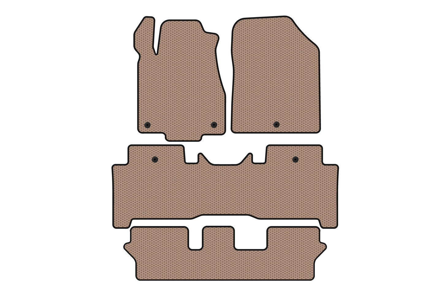 Rubber floor mats Carsuit (3 rows, beige) for Acura MDX 2007-2013 - image 1