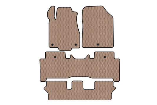 Rubber floor mats Carsuit (3 rows, beige) for Acura MDX 2007-2013 - image 1