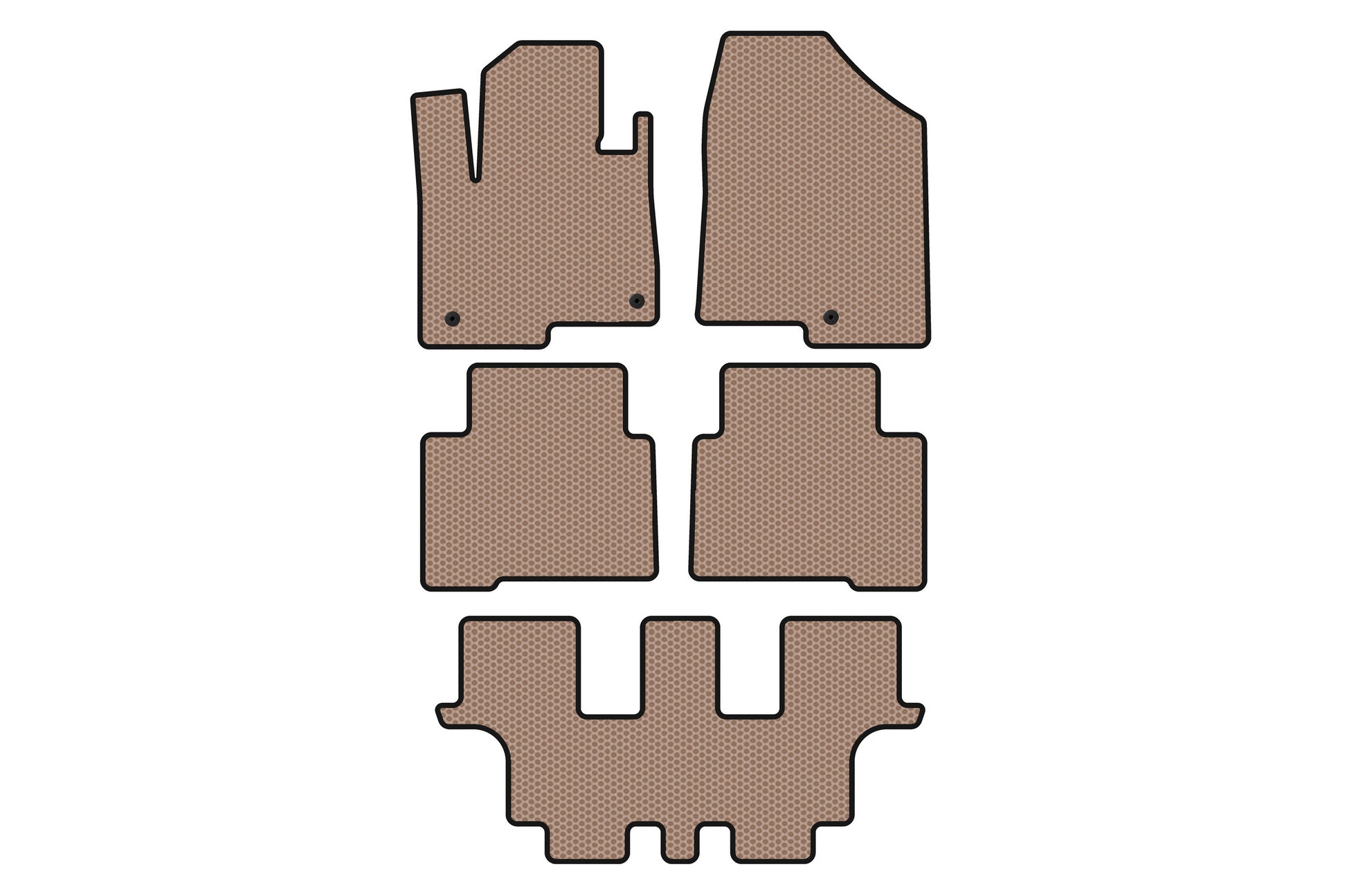 Rubber floor mats Carsuit (3 rows, for Grand, beige) for Hyundai Santa Fe 4 2018-2023 - image 1