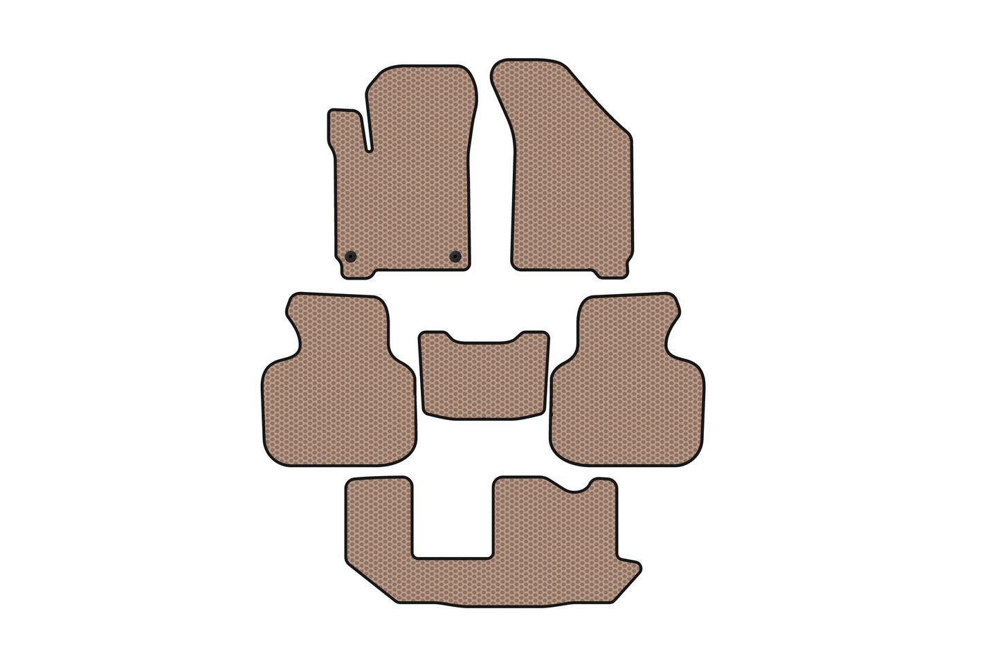 Rubber floor mats Carsuit (2011-2020, 3 rows, 7-seater, beige) for Dodge Journey 2008-2020 - image 1