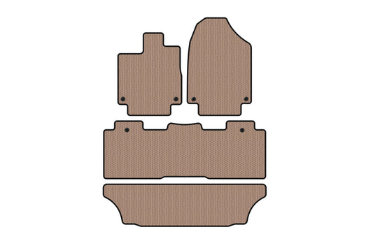 Rubber floor mats Carsuit (3 rows, beige) for Honda Odyssey 2017– - image 1