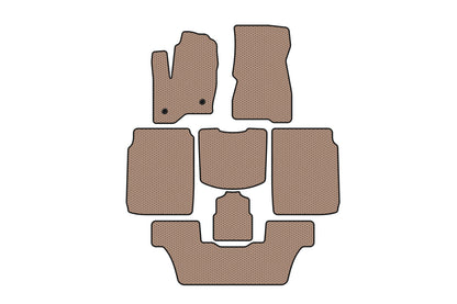 Rubber floor mats Carsuit (3 rows, 2013-2019, beige) for Ford Flex 2009-2019 - image 1