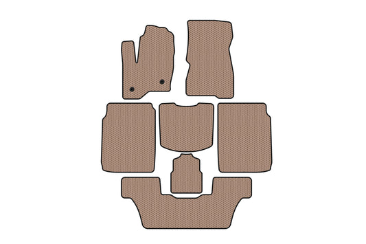 Rubber floor mats Carsuit (3 rows, 2013-2019, beige) for Ford Flex 2009-2019 - image 1