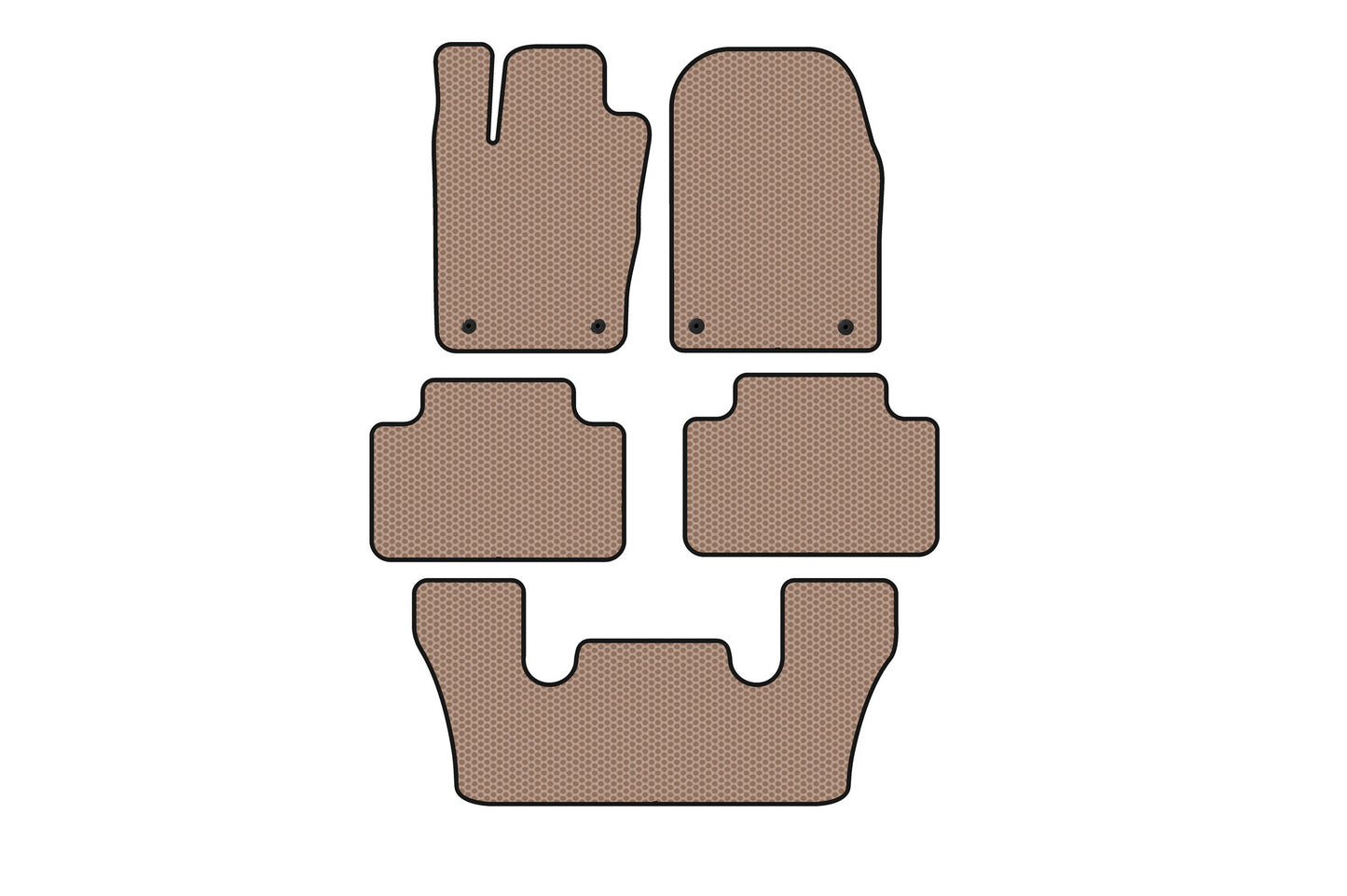 Rubber floor mats Carsuit (3 rows, beige) for Dodge Durango 2010- - image 1