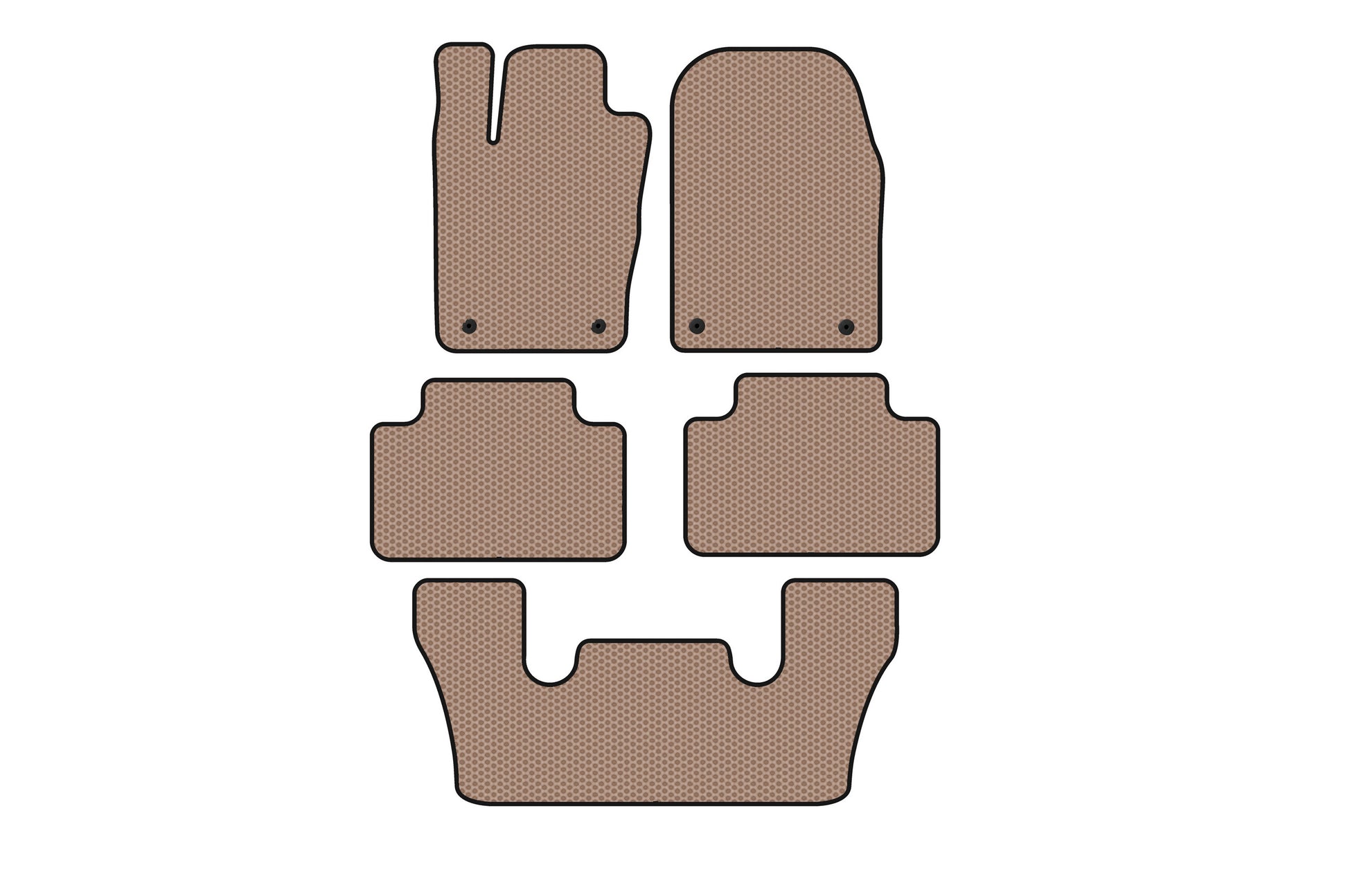 Rubber floor mats Carsuit (3 rows, beige) for Dodge Durango 2010- - image 1
