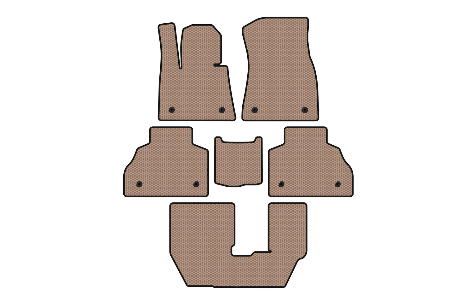 Rubber floor mats Carsuit (3 rows, beige) for BMW X7 G07 2019- - image 1